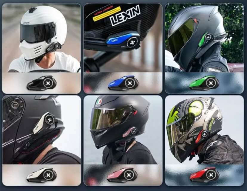 El intercomunicador para motocicleta LEXIN G2P con sus carcasas reemplazables