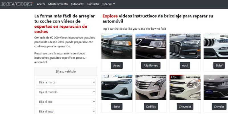 Carcarekiosk una plataforma para vídeos de reparación de automóviles